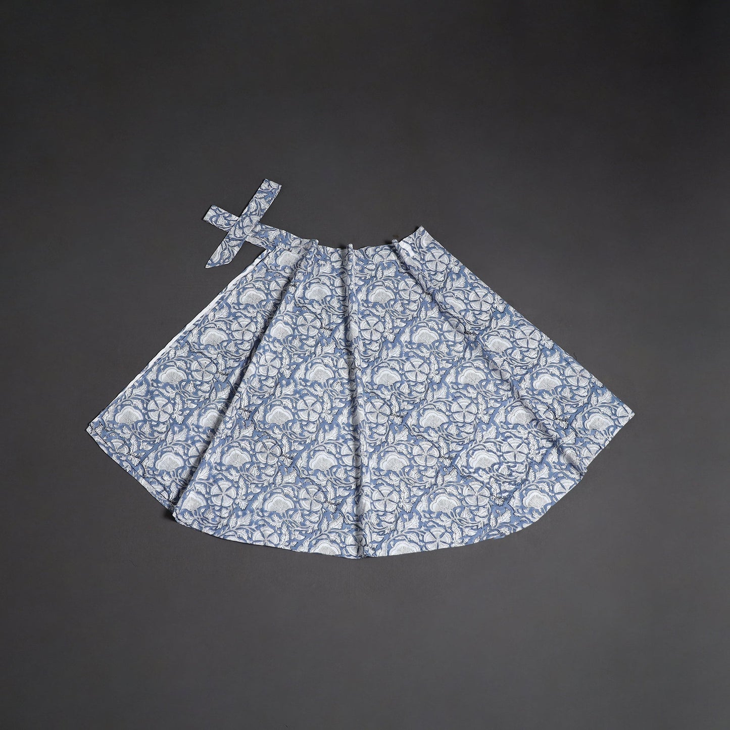 Sanganeri hand cotton wrap around skirt 84 - handcrafted