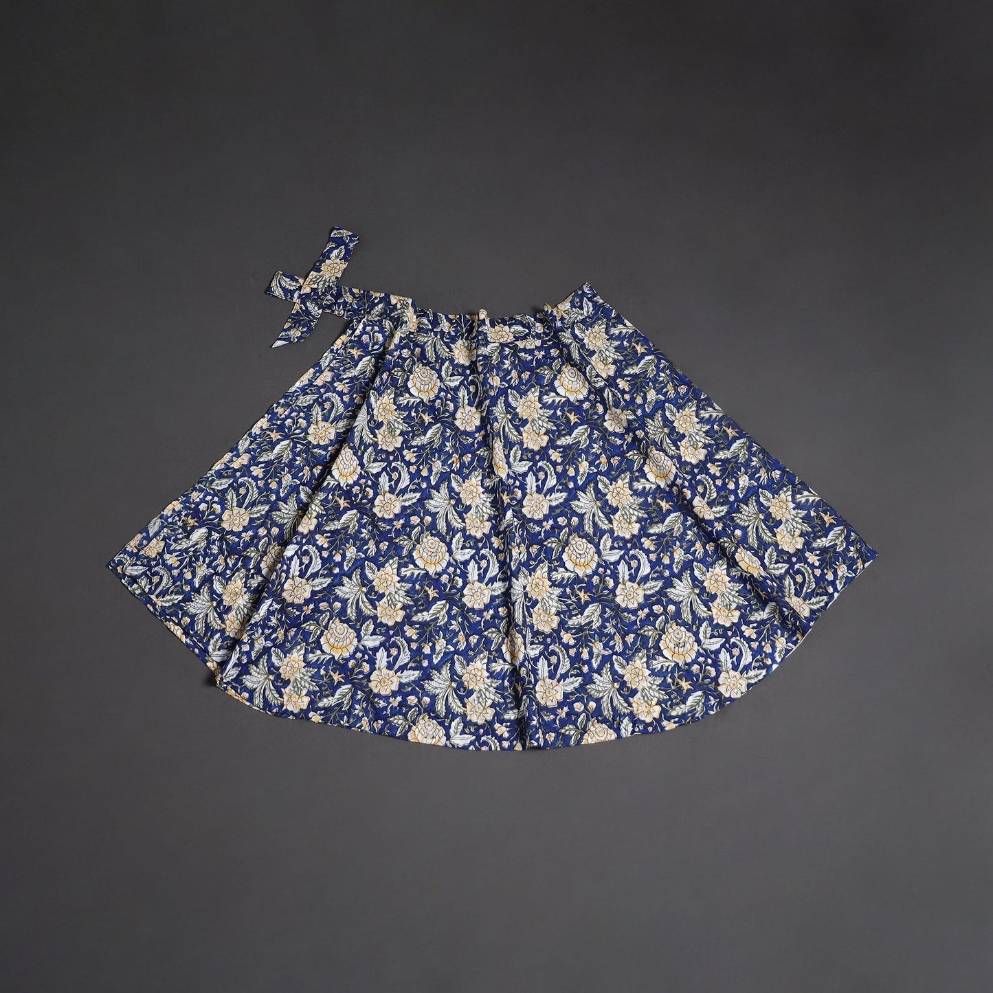 Sanganeri hand cotton wrap around skirt 87 - handcrafted