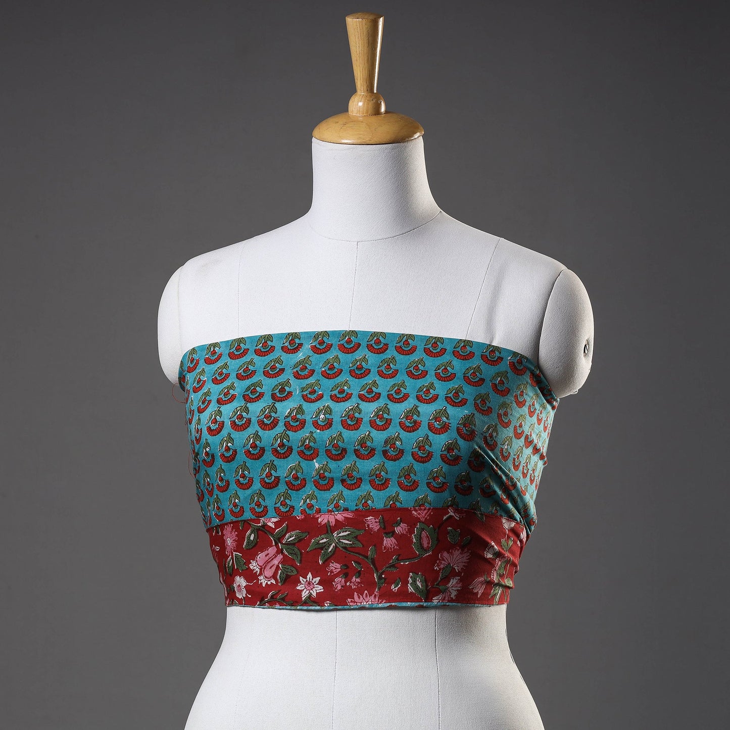 block printed blouse piece