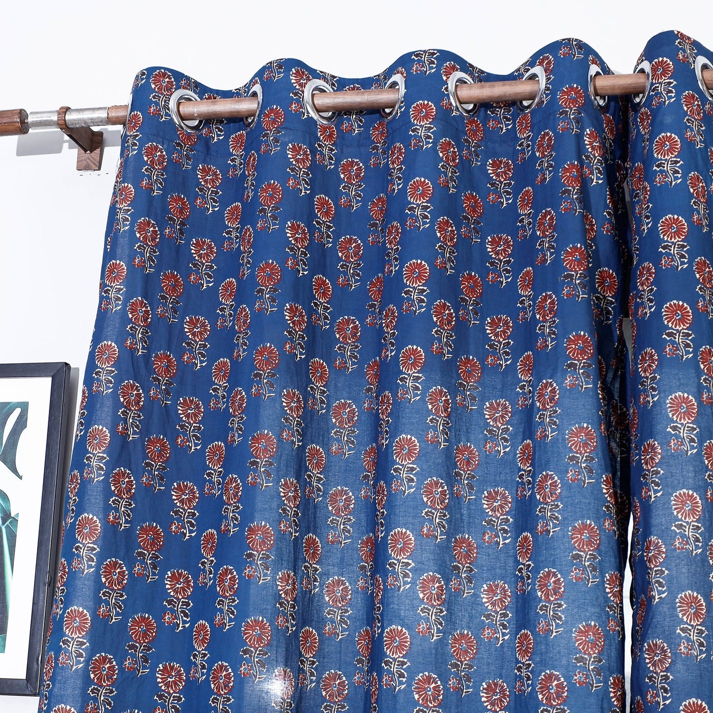 Sanganeri Block Printed Cotton Window Curtain (5 x 3 Feet) (Single Piece) Online at iTopkri