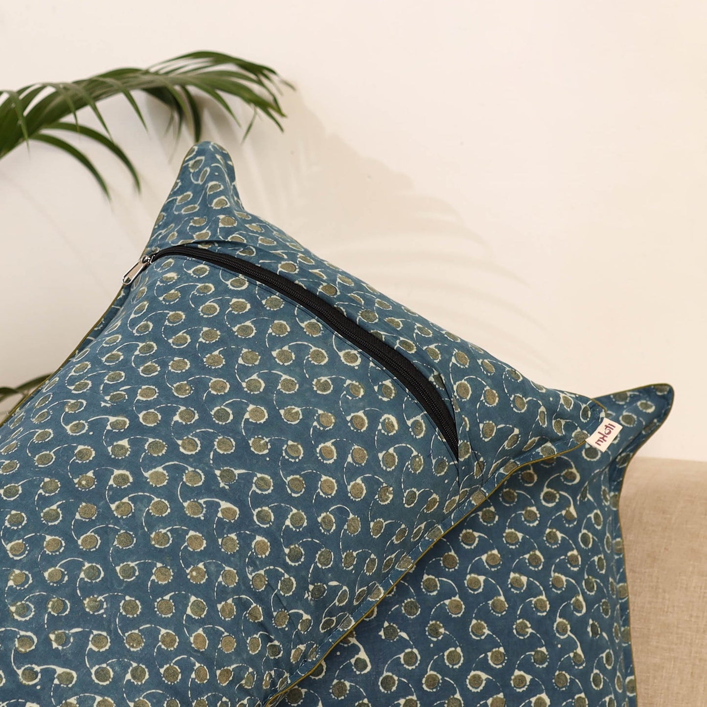 Blue - set of 2 akola hand pillow covers 101 - handcrafted