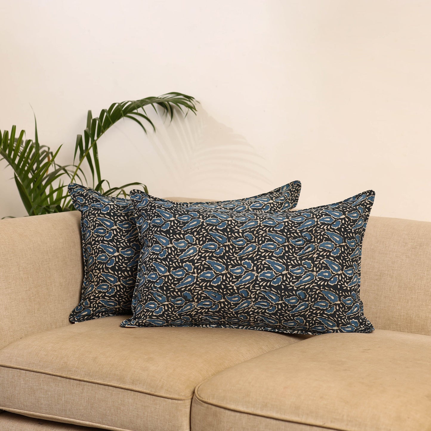 Blue - set of 2 akola hand pillow covers 99 - handcrafted