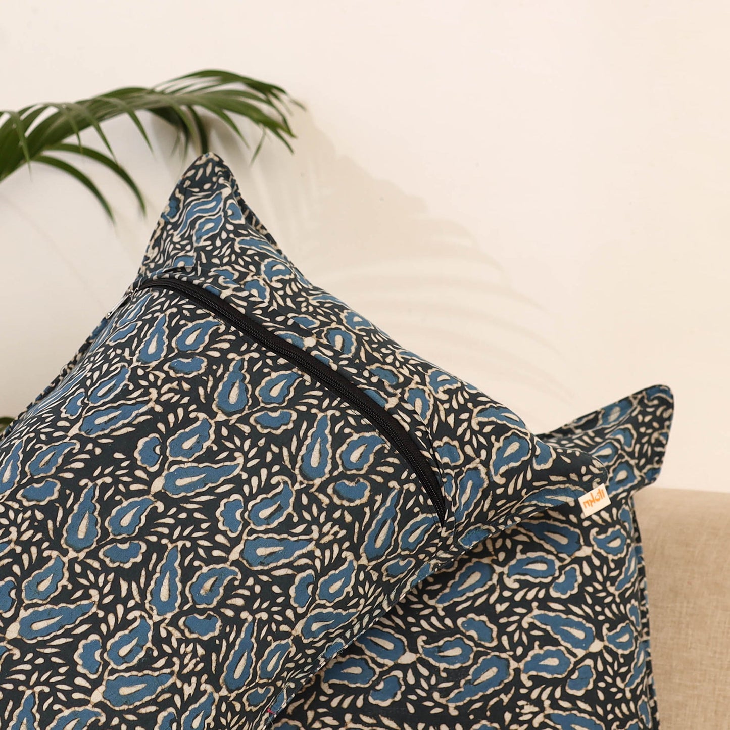 Blue - set of 2 akola hand pillow covers 99 - handcrafted