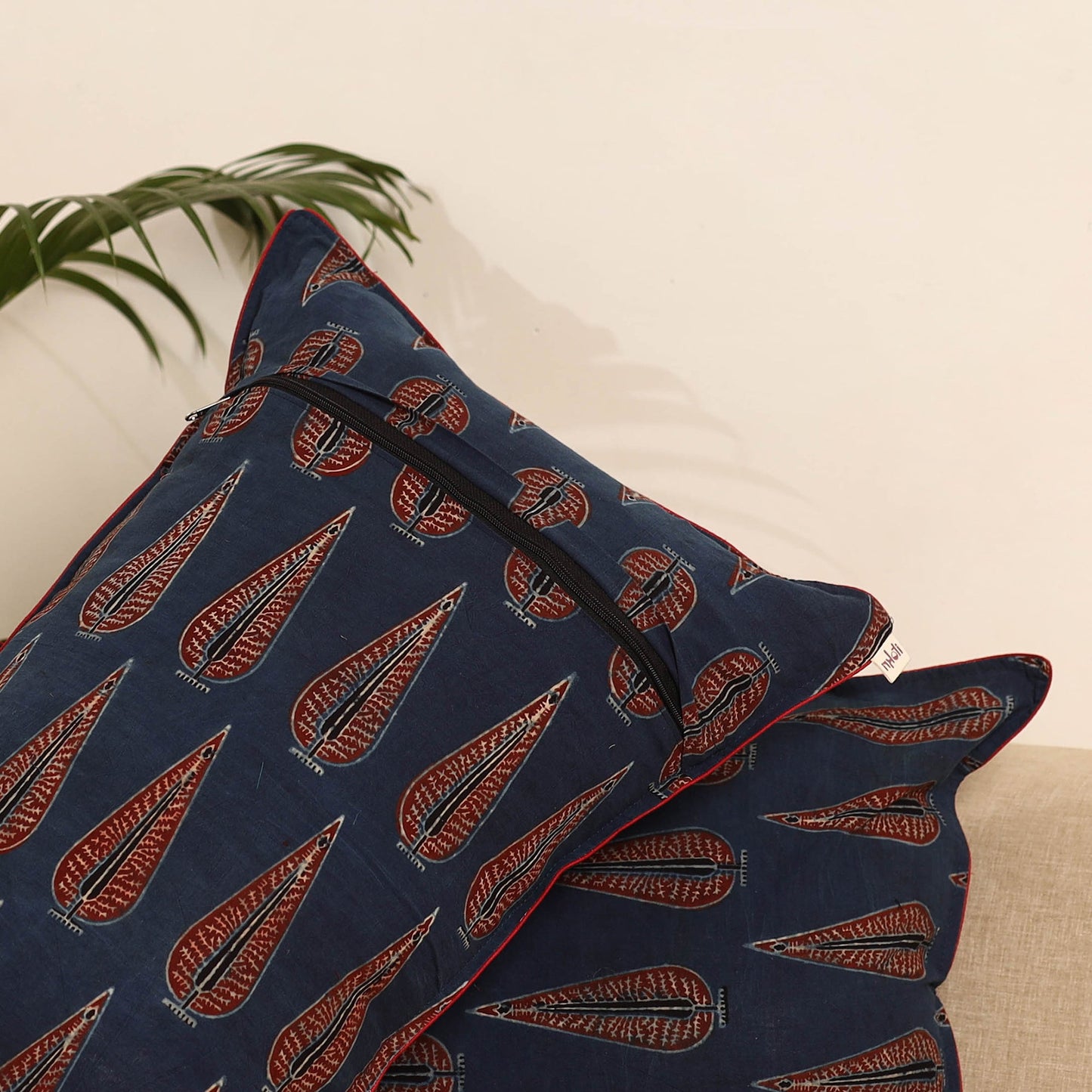 Blue - set of 2 hand pillow covers 24 - handcrafted