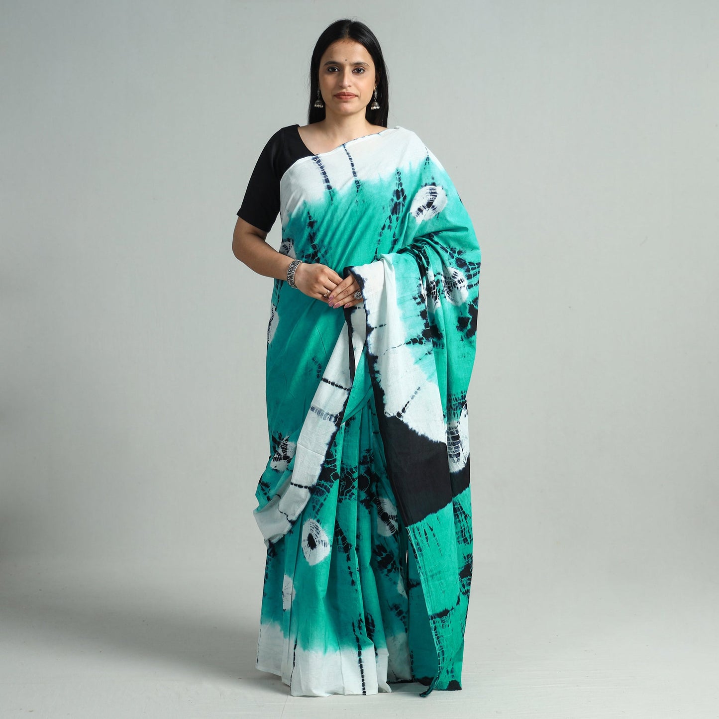 Buy Shibori Tie-Dye Mul Cotton Saree 138 Online l iTokri.com