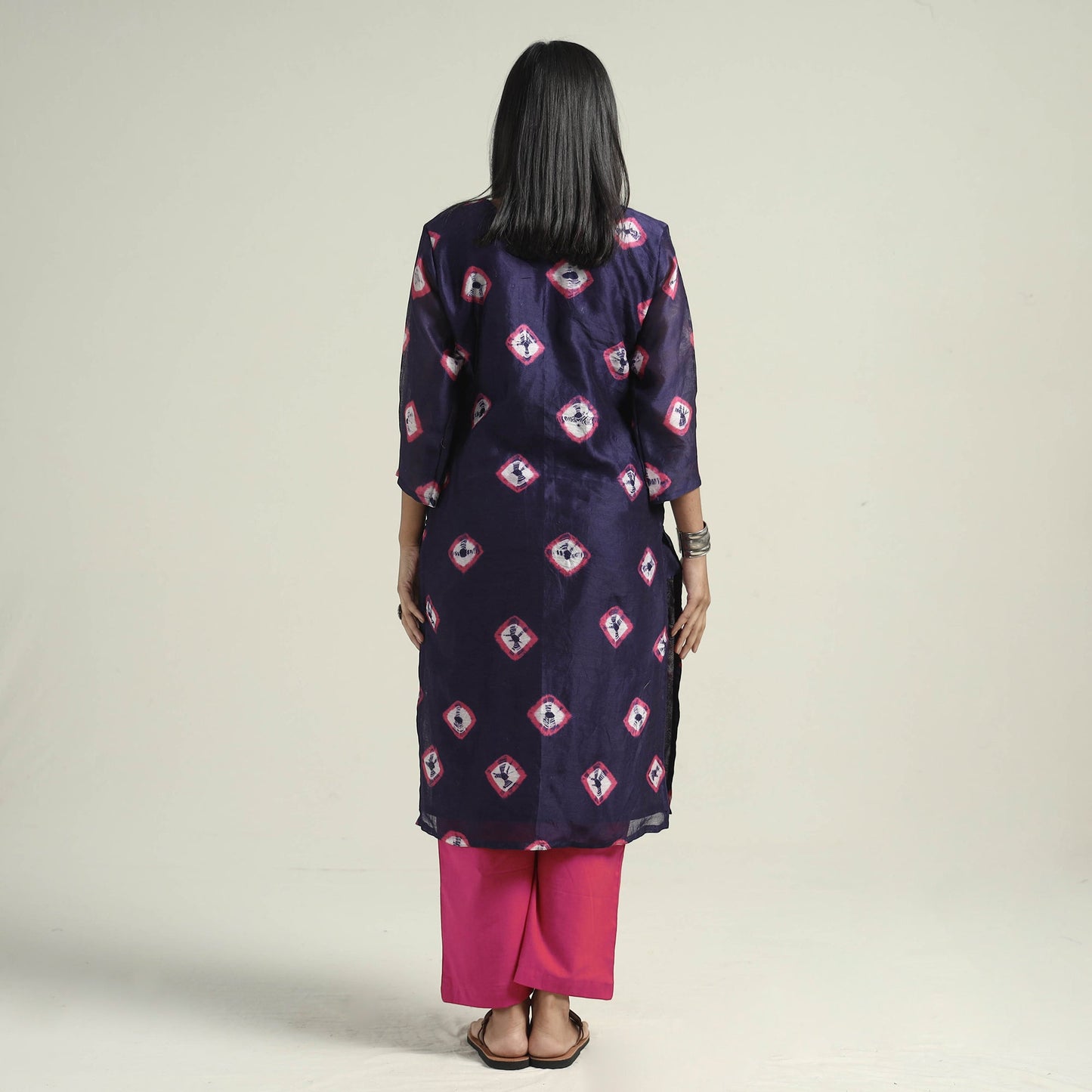 Shibori Kurta with Palazzo & Dupatta Set