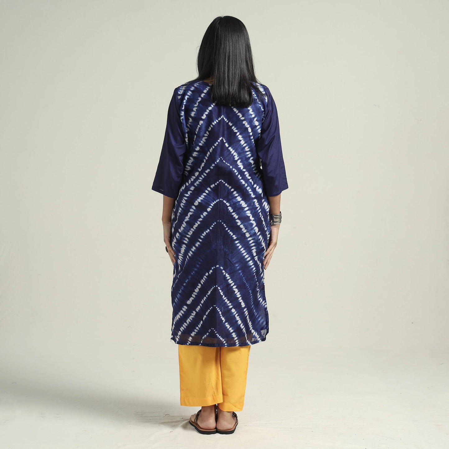 Shibori Kurta with Palazzo & Dupatta Set