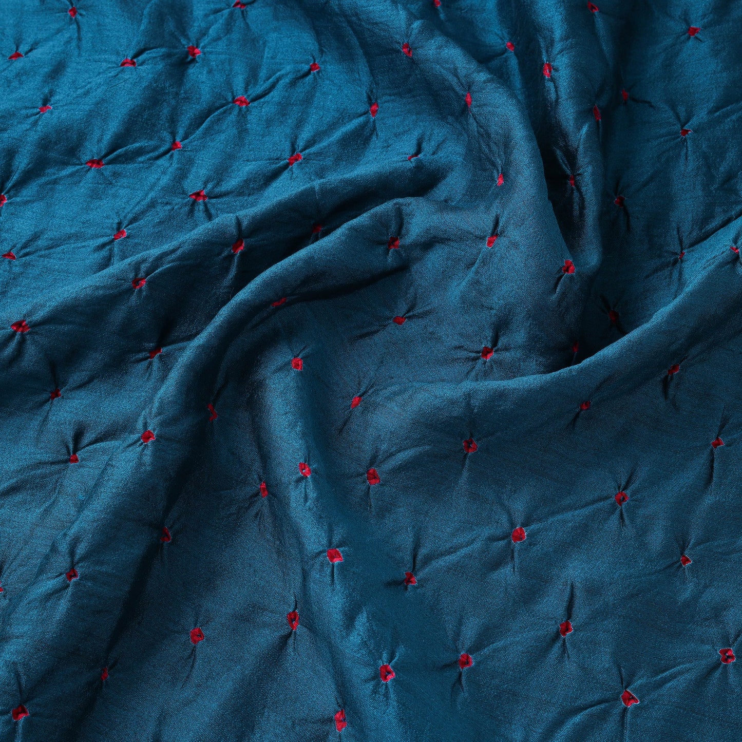 Silk tie-dye bandhani fabric with zari border 18