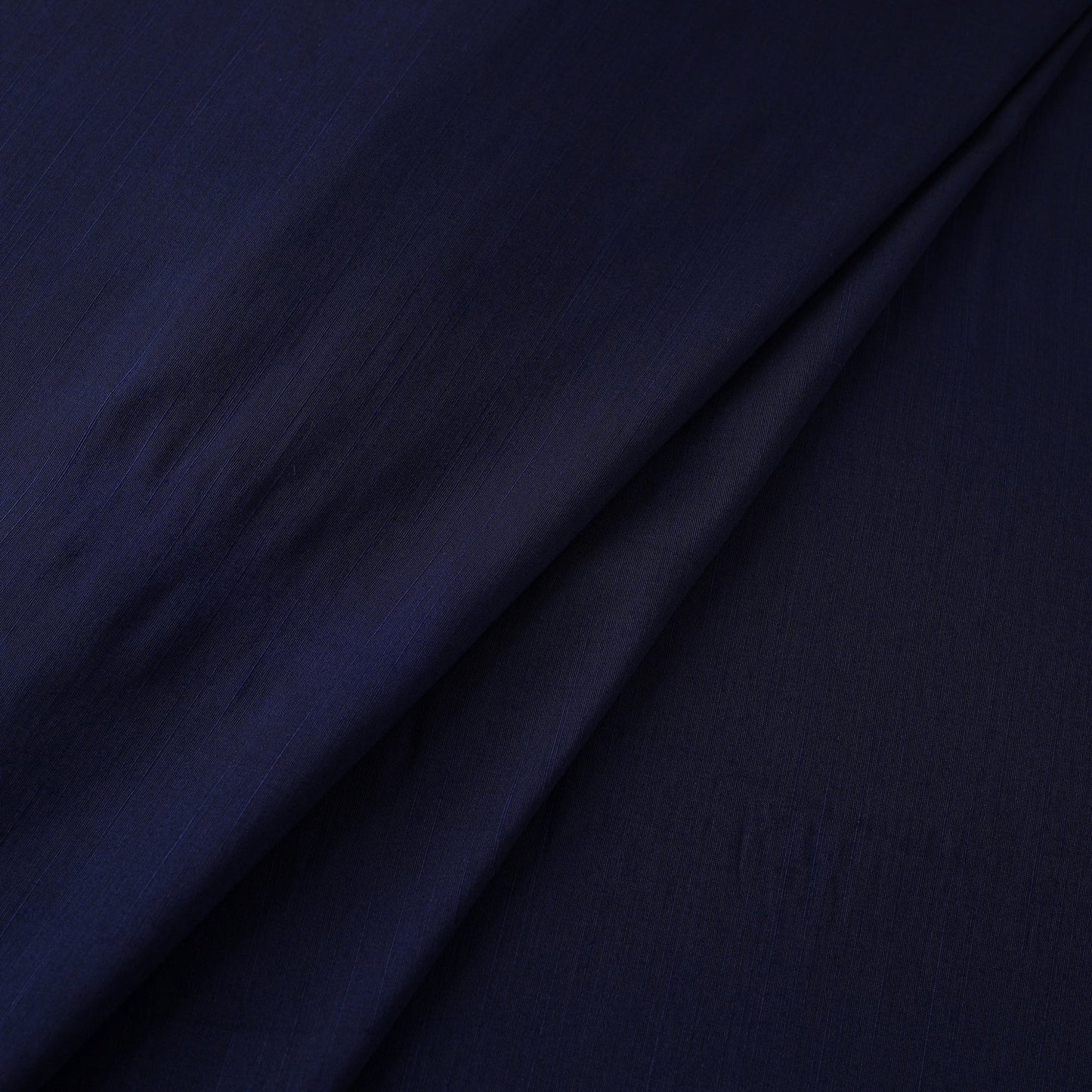 Blue Plain Slub Silk Fabric