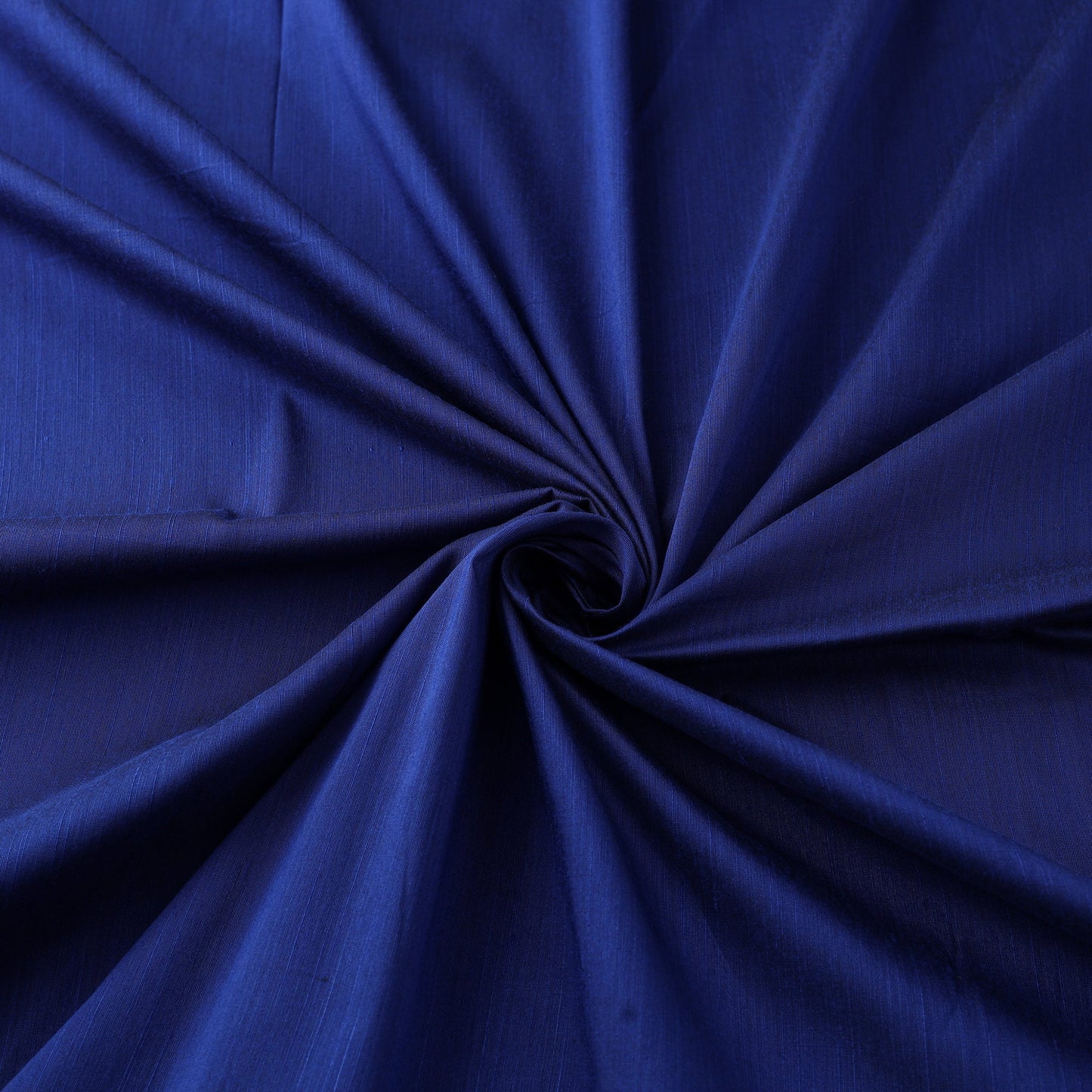 Blue Plain Slub Silk Fabric