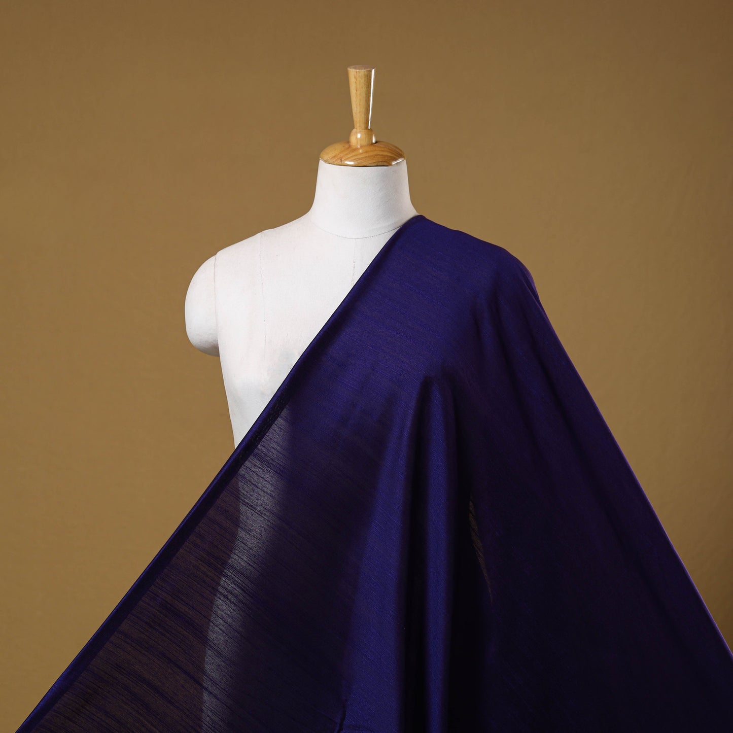 Blue - slub silk plain fabric 13 - handcrafted