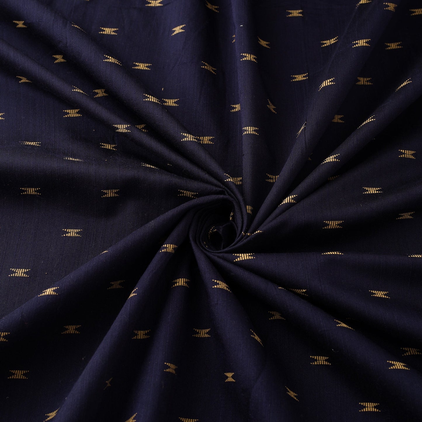 Blue Spun Dupion Viscose Silk Buti Fabric