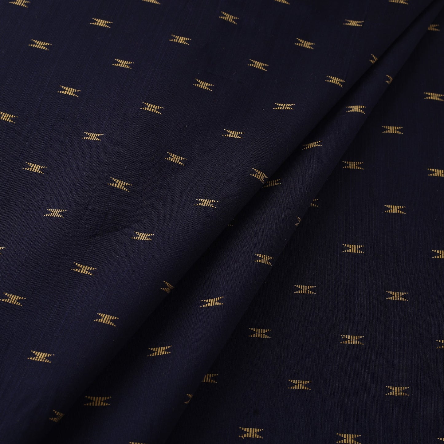Blue Spun Dupion Viscose Silk Buti Fabric