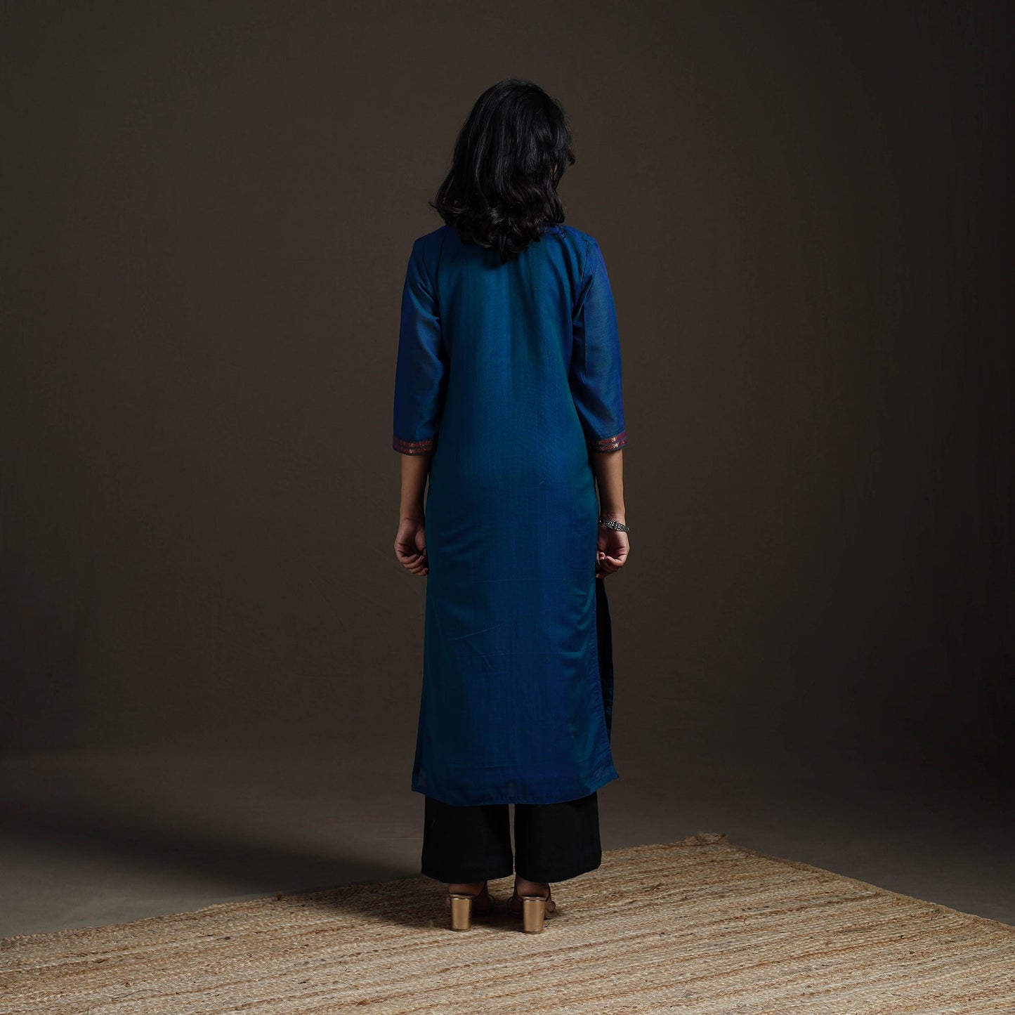 Straight cotton dharwad kurta for women 19 - handcrafted
