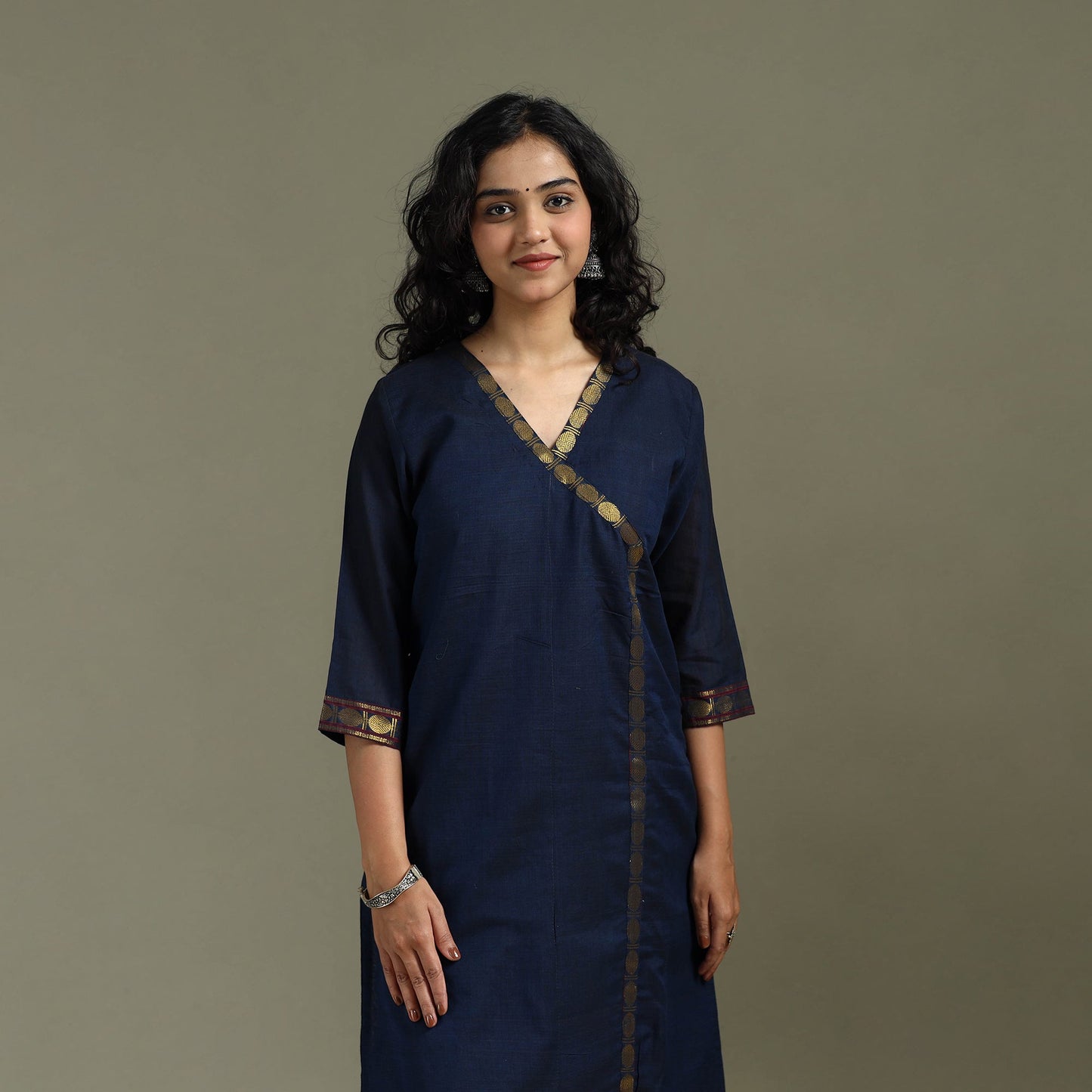 Straight cotton dharwad kurta for women 31 - handcrafted