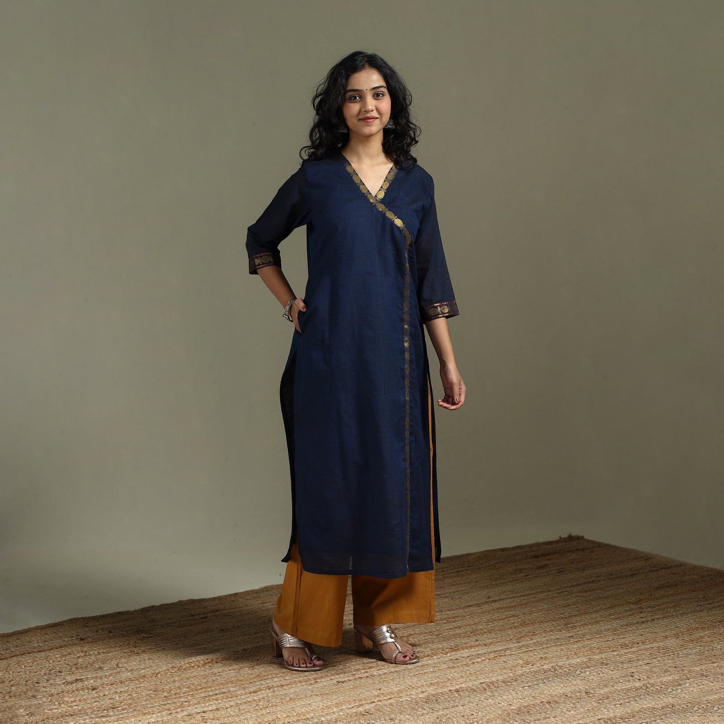 Straight cotton dharwad kurta for women 31 - handcrafted