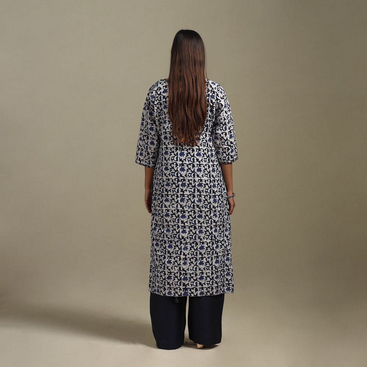 Straight embroidered cotton hand batik kurta for women 34