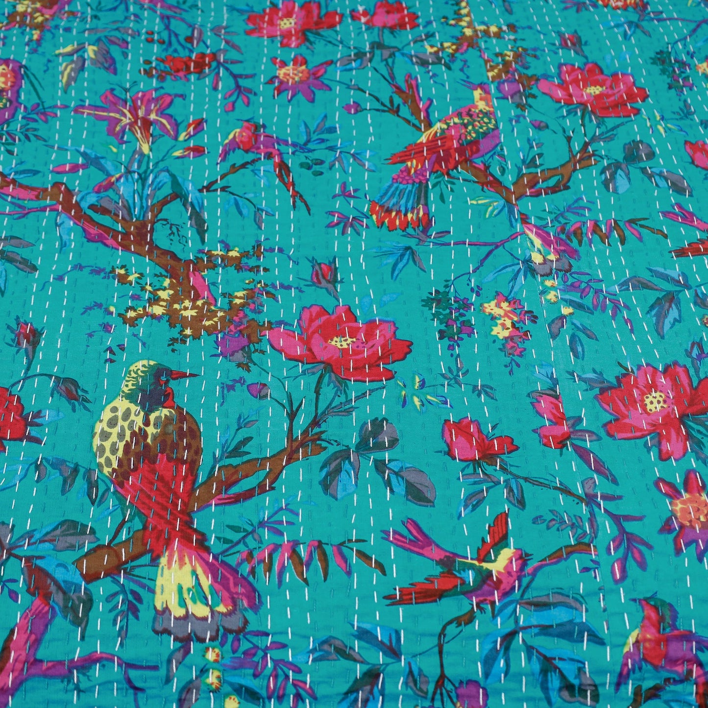 Tagai Work Jaipur Hand Block Printed Cotton Double Bed Cover