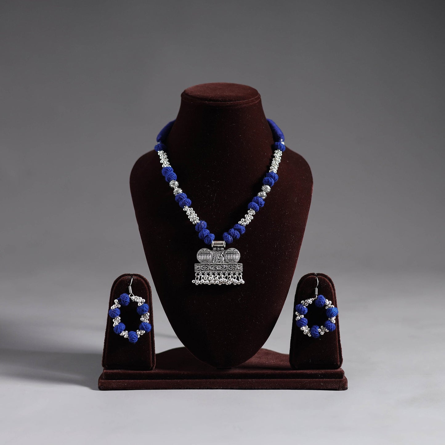 Thread Beads Handmade German Silver Necklace Set