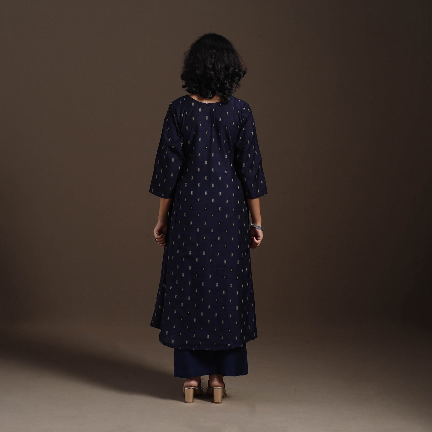 Blue Thread Buti A-Line Spun Dupion Silk Kurta Set (Set of 2)