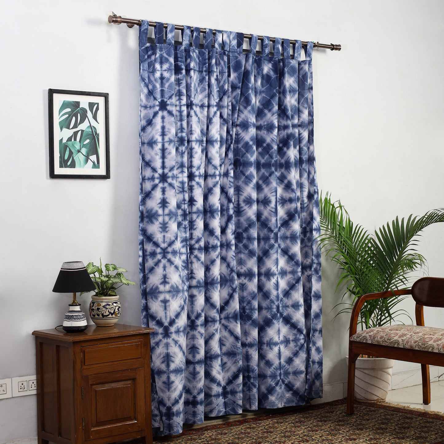 Tie & Dye Cotton Shibori Curtain for Door (Set of 2)