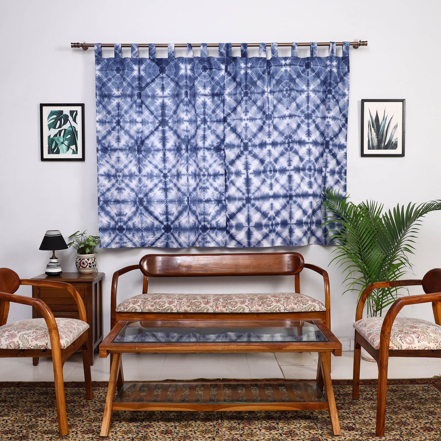 Tie & Dye Cotton Shibori Curtain for Window (Set of 2)