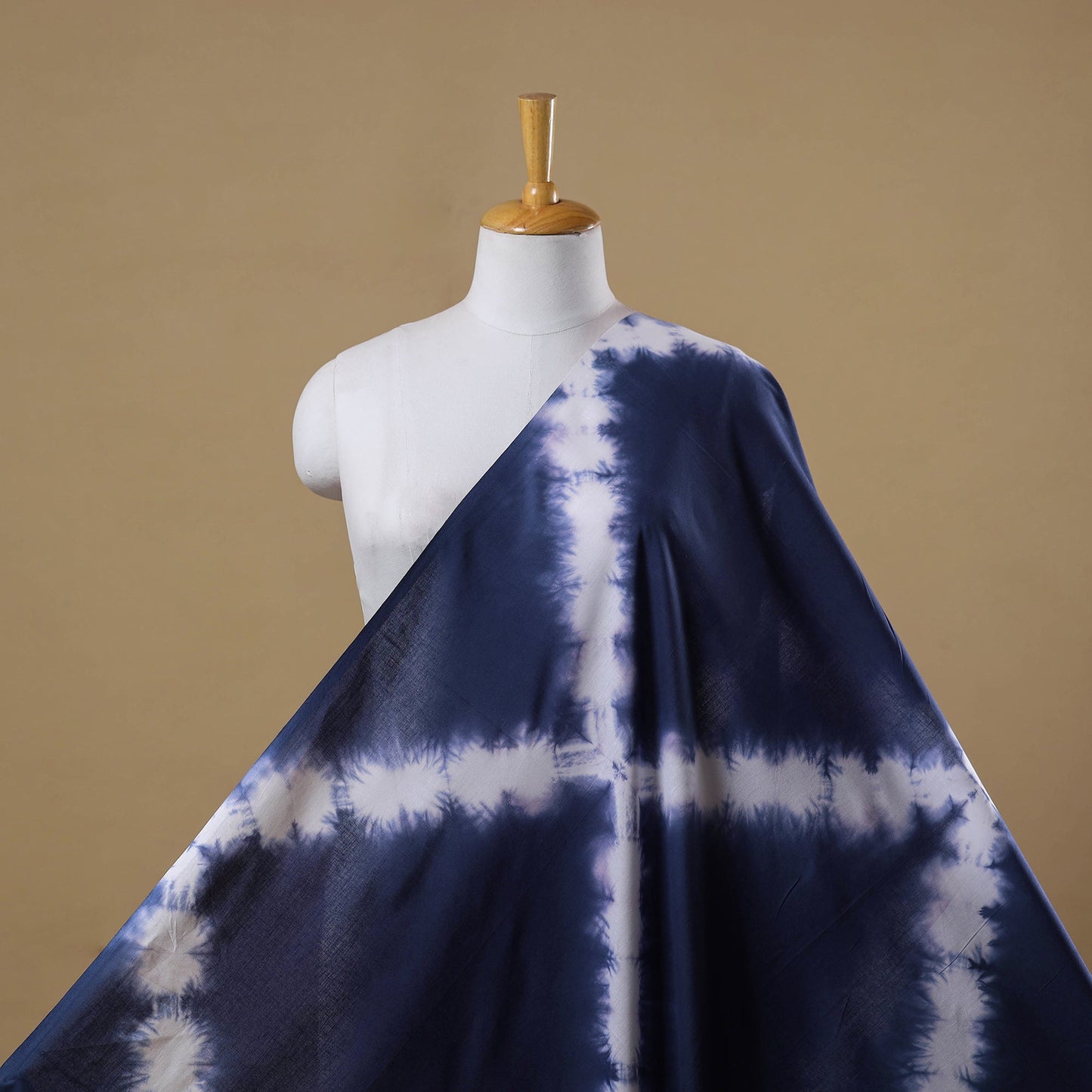 Black - tie-dye cotton shibori fabric 02 - handcrafted