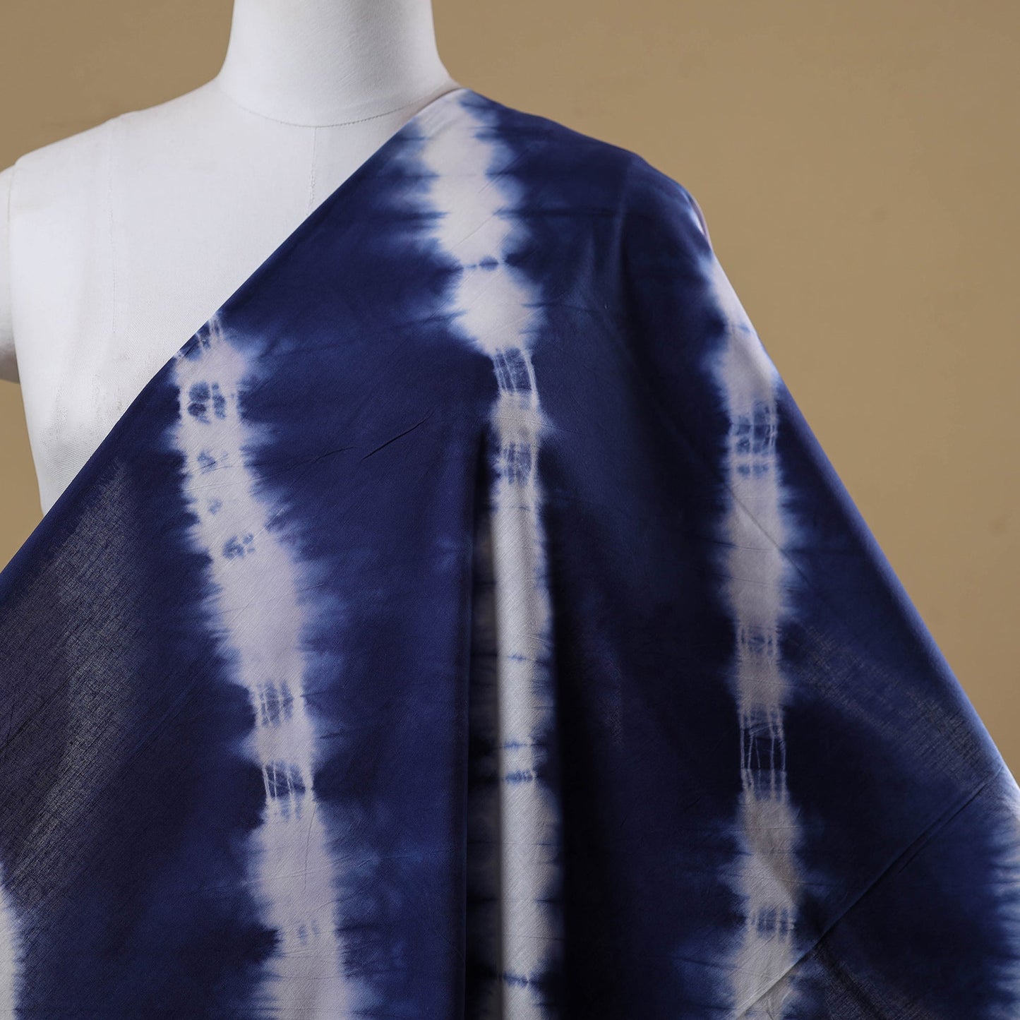 Black - tie-dye cotton shibori fabric 08 - handcrafted