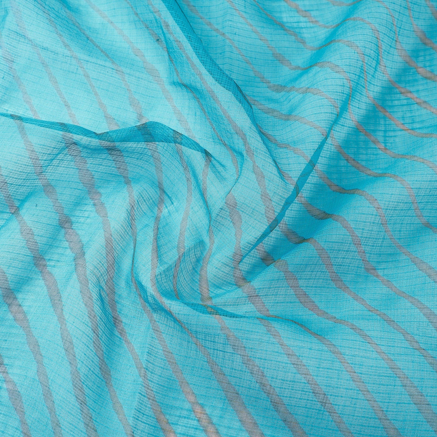 Blue - leheriya tie-dye kota doria cotton fabric