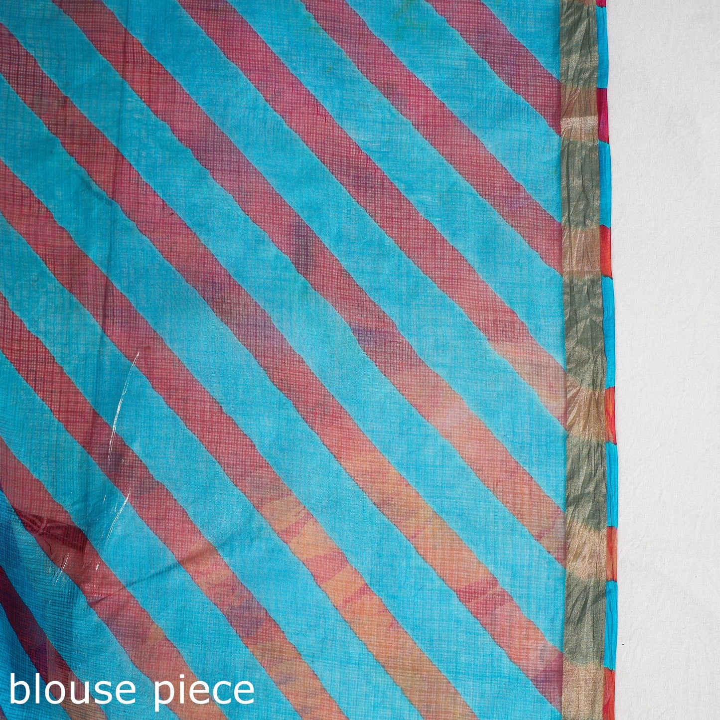 Leheriya Tie-Dye Kota Doria Silk Saree with Zari Border Online