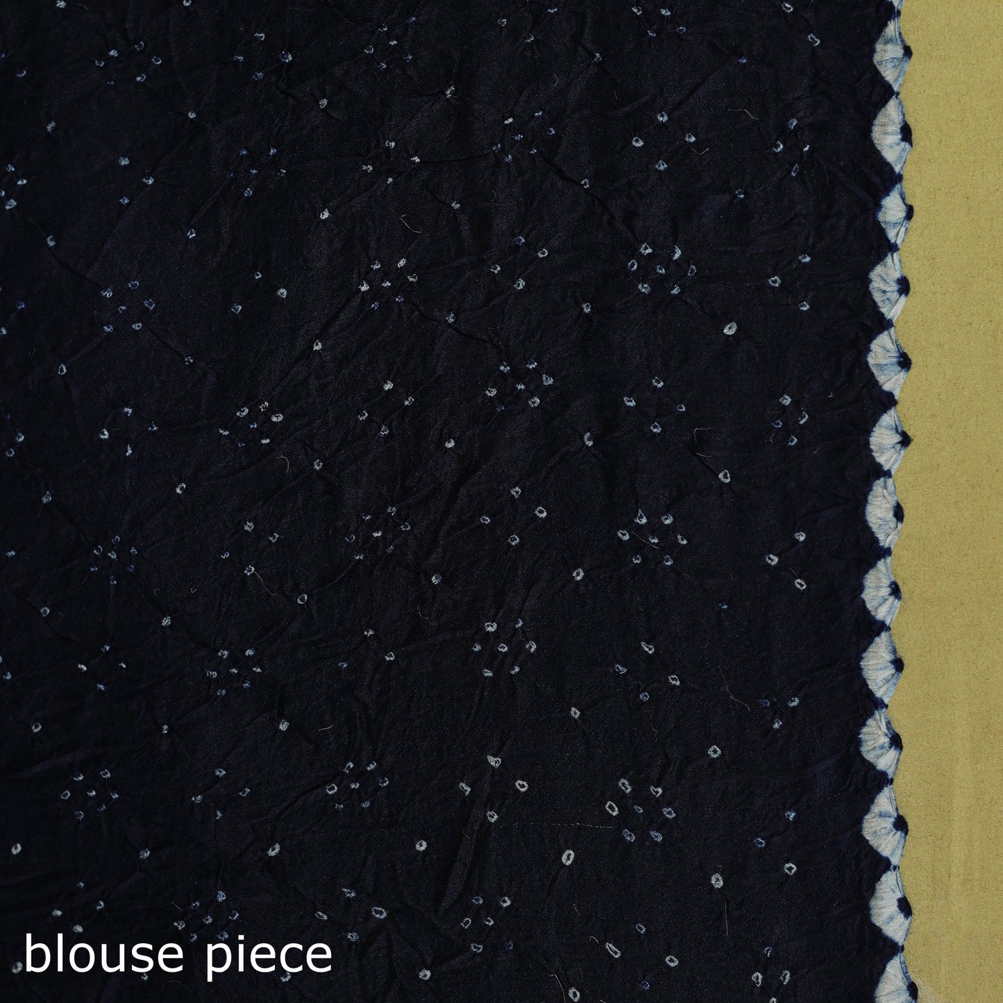 Blue - tie-dye muga silk kutch bandhani saree - handcrafted