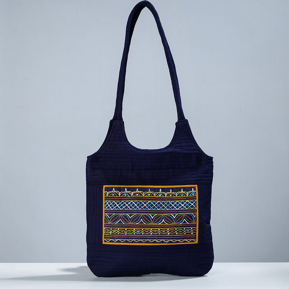 Traditional Rogan Art Painted Mashru Silk Shoulder Bag
