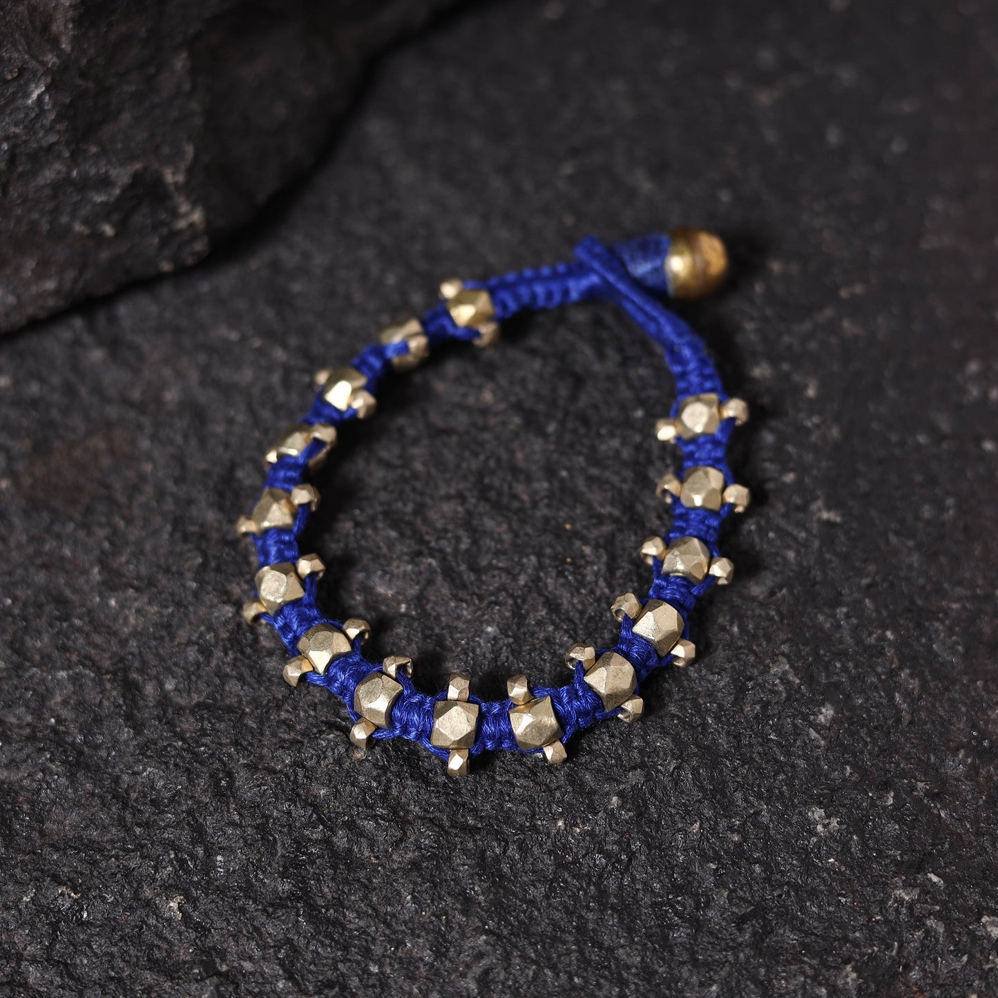 Blue - tribal odisha dokra threadwork bracelet 30