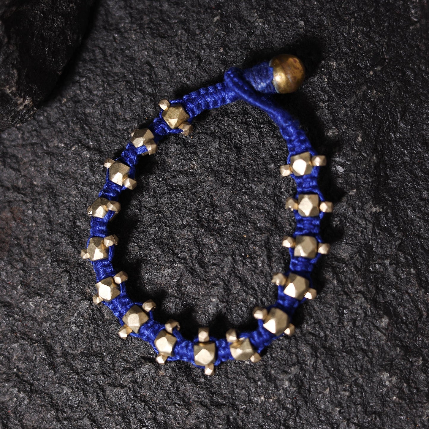 Blue - tribal odisha dokra threadwork bracelet 30