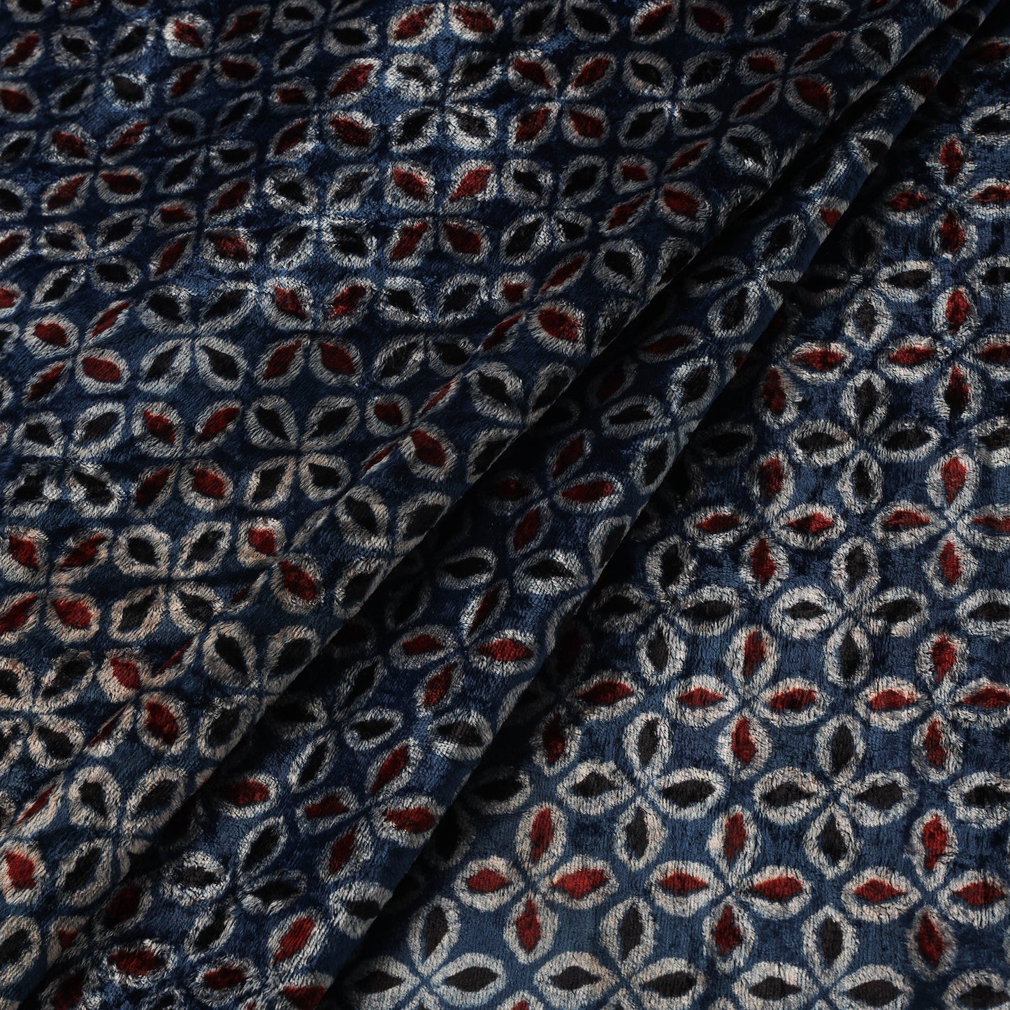 Velvet natural dyed hand fabric 09 - handcrafted