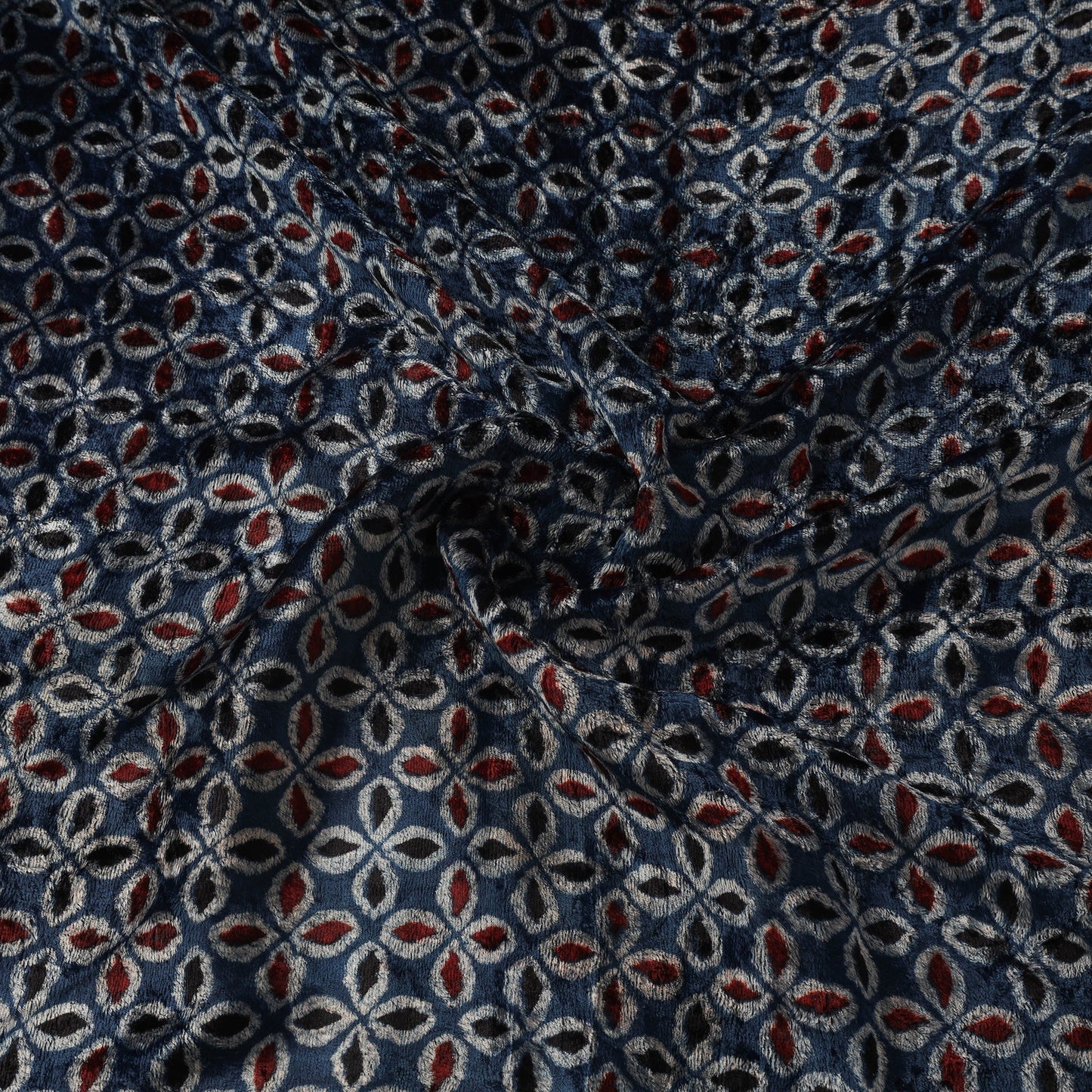 Velvet natural dyed hand fabric 09 - handcrafted