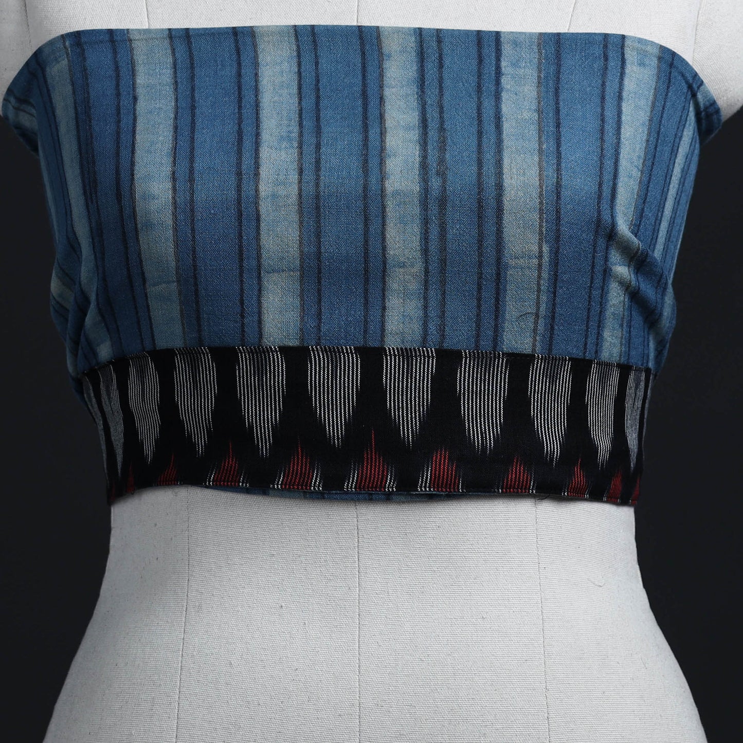 Buy Blue Block Print Woollen Akola Blouse Piece
