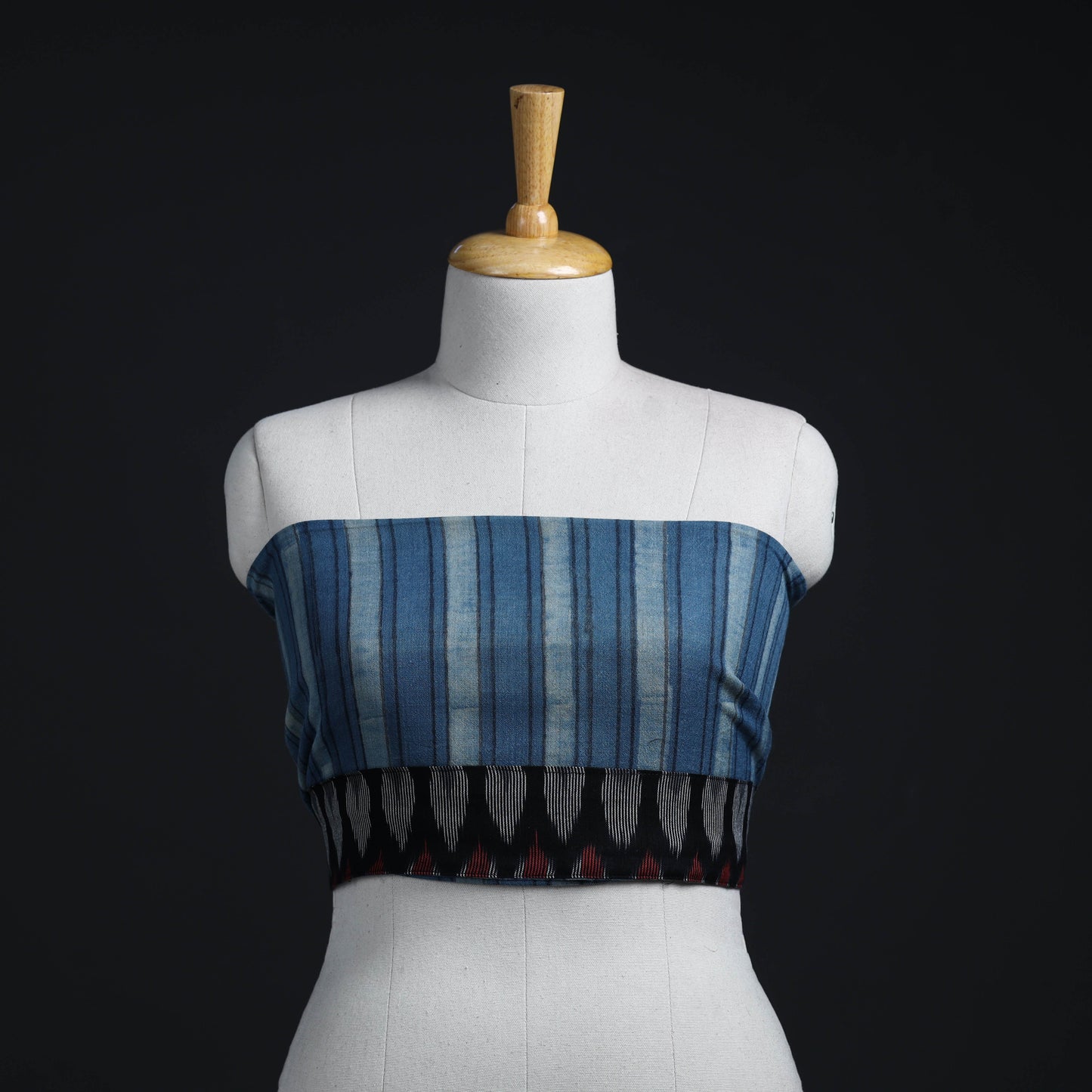 Buy Blue Block Print Woollen Akola Blouse Piece