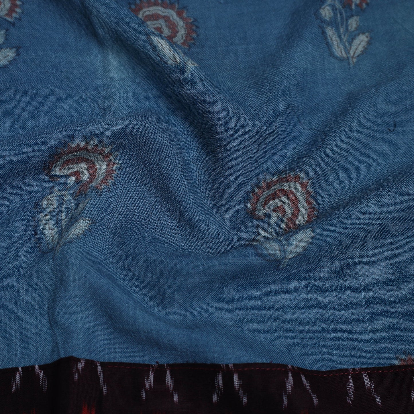 Blue - woollen akola blouse piece 28 - handcrafted