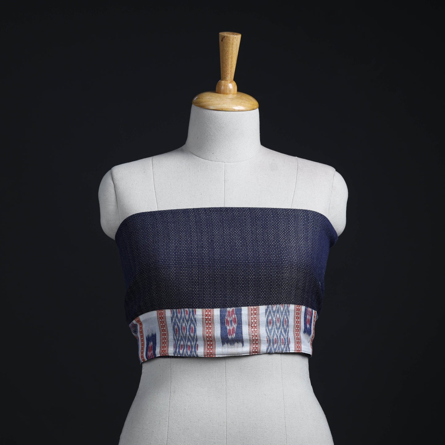 Blue - woollen plain blouse piece 06 - handcrafted