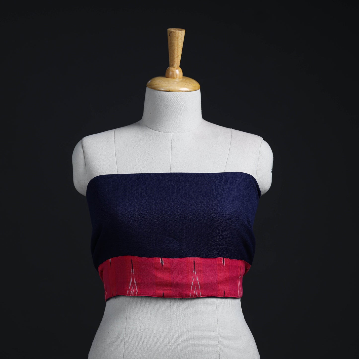 Blue - woollen plain blouse piece 12 - handcrafted