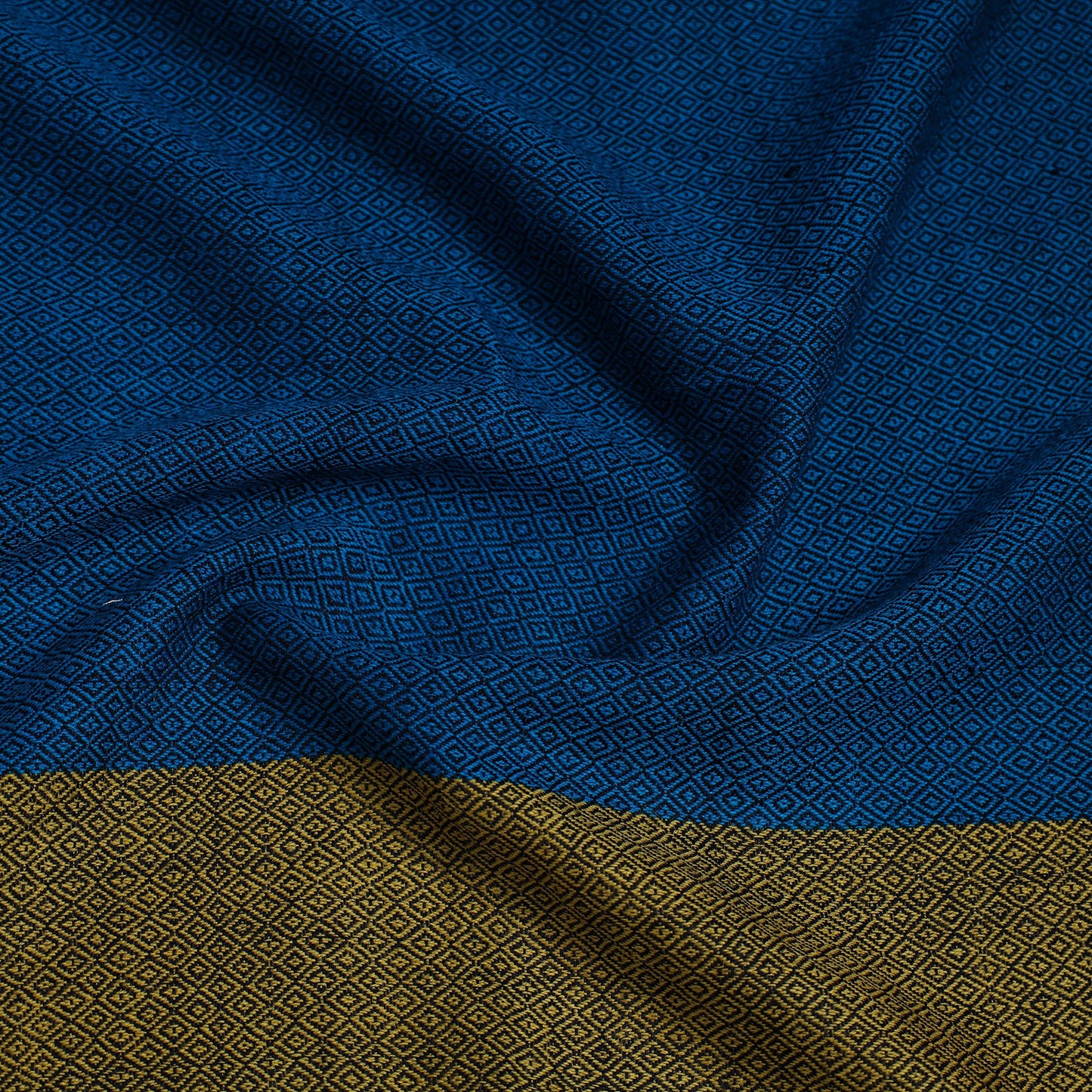 Blue - woollen plain blouse piece 16 - handcrafted