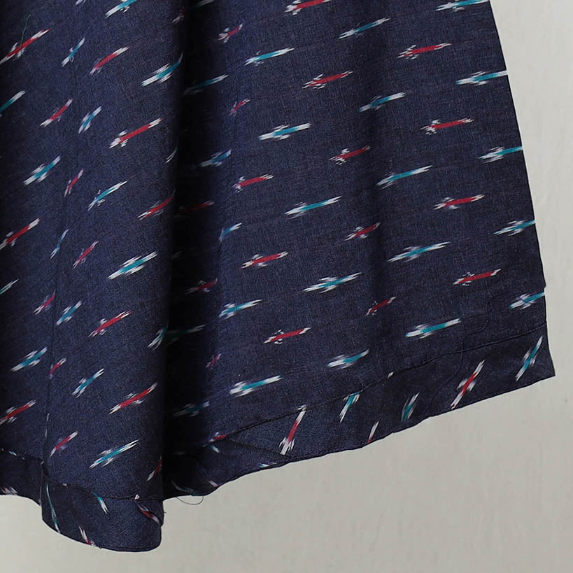 Blue Wrap Around Cotton Pochampally Ikat Skirt