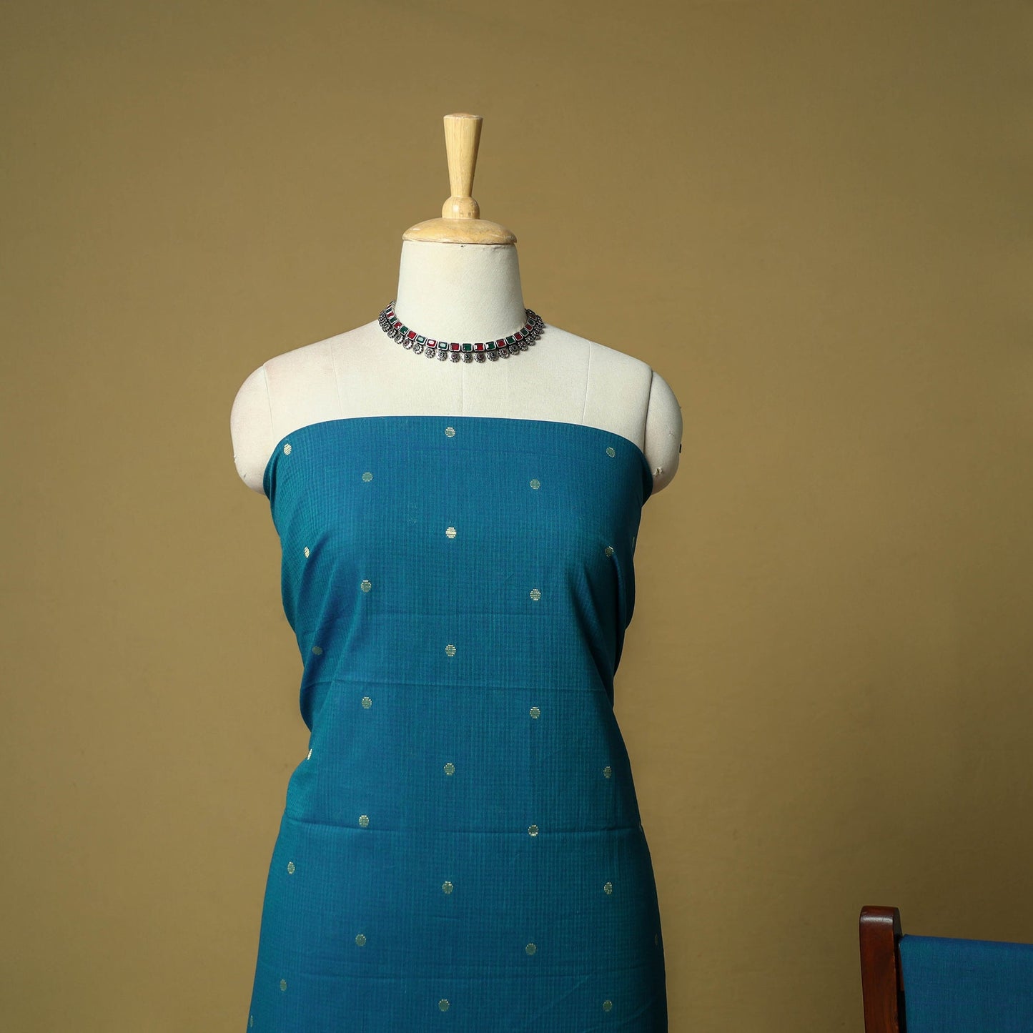 Zari buti jacquard cotton 3pc unstitched dress material 57