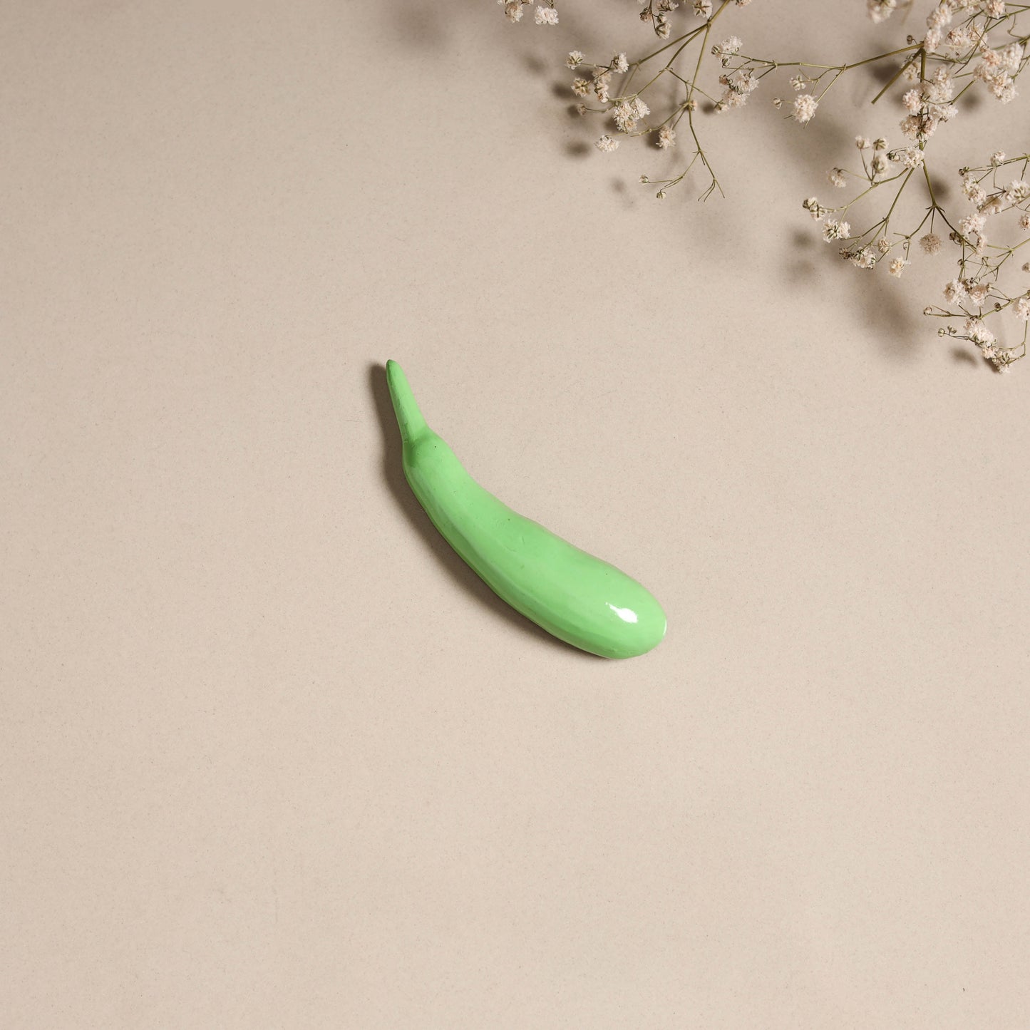 Bottle gourd - handpainted terracotta magnet 04