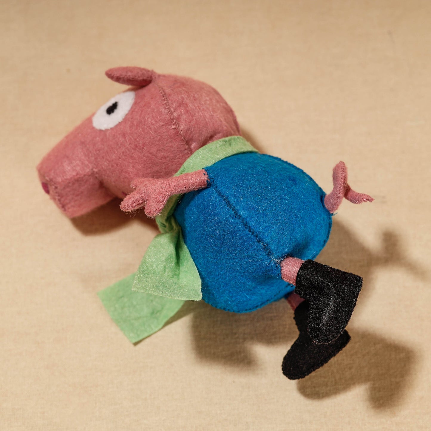 Buy Boy Piggie - Handmade Felt Work Stuffed Soft Toy Soft Toy