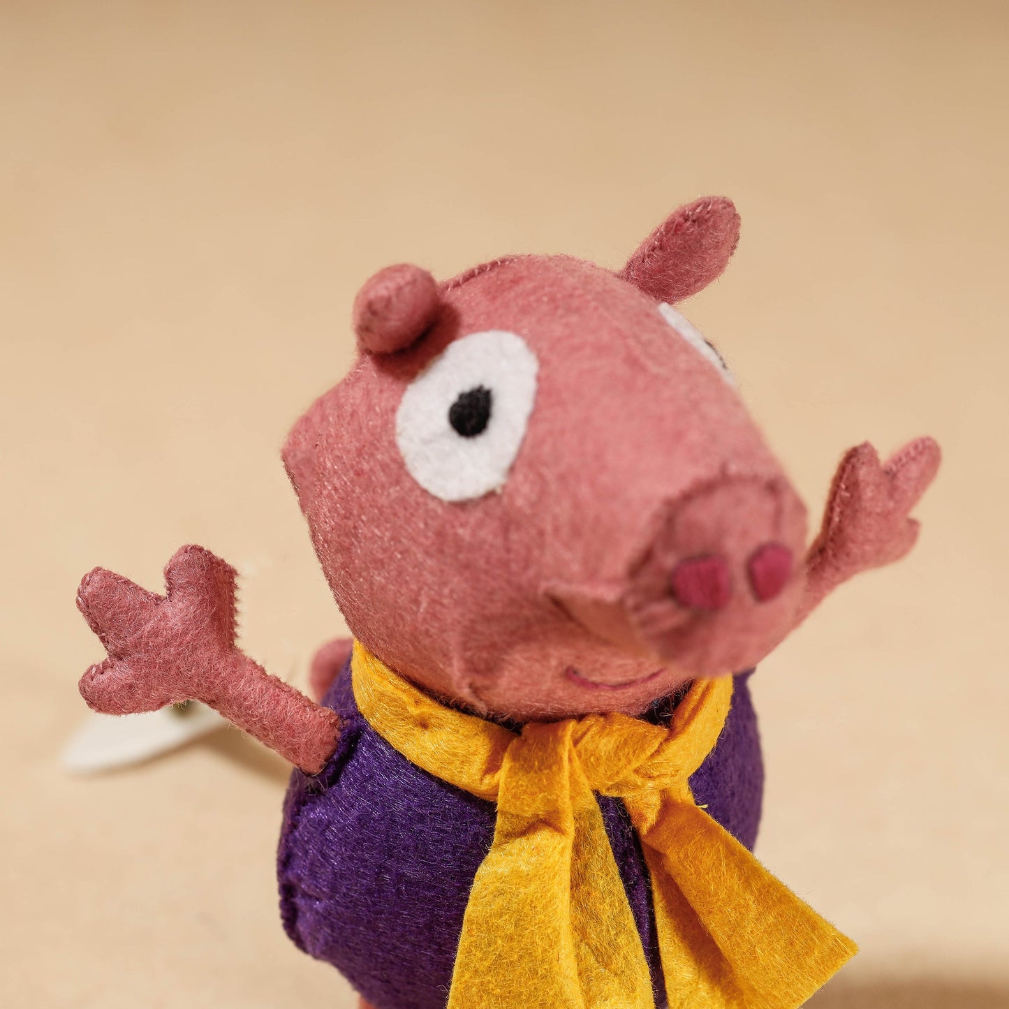 Buy Boy Piggie - Handmade Felt Work Stuffed Soft Toy Soft Toy
