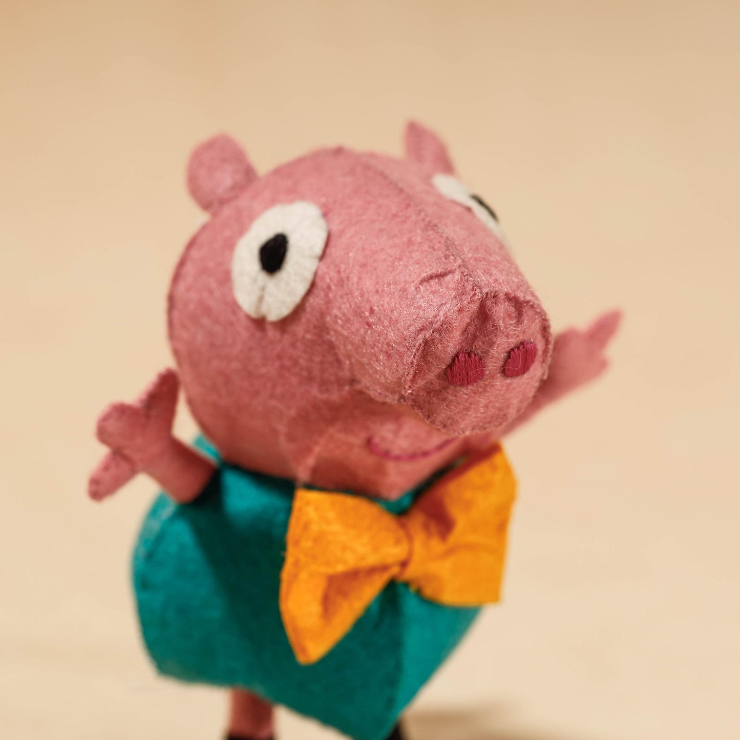 Buy Boy Piggie - Handmade Felt Work Stuffed Soft Toy Soft Toy