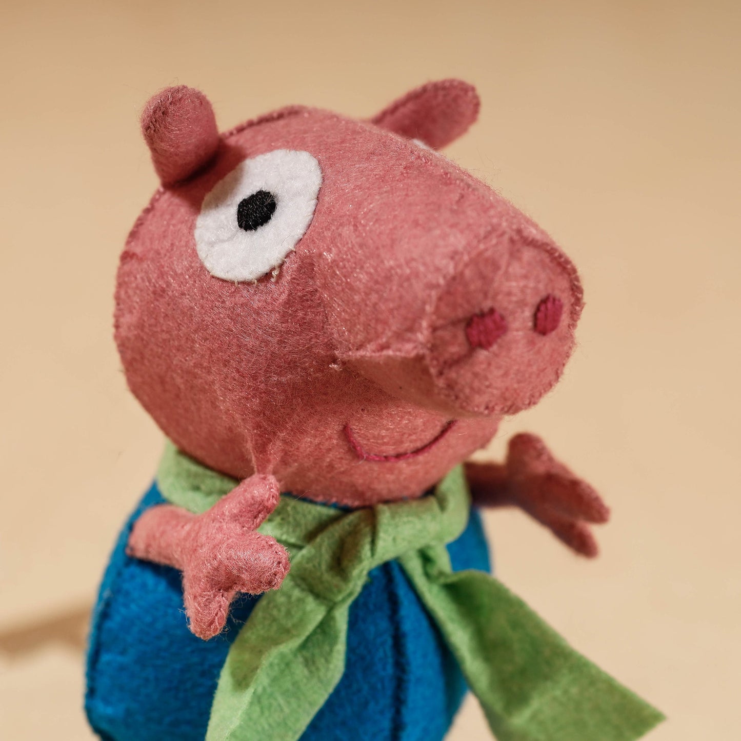 Buy Boy Piggie - Handmade Felt Work Stuffed Soft Toy Soft Toy