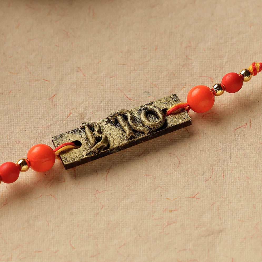 Bro - Handmade Beadwork Wooden Rakhi 18